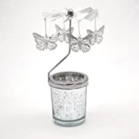 Yunso - Portavelas giratorio- diseño de mariposa- para decoración del hogar